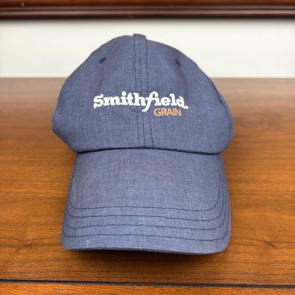 Vintage 90s Smithfield Grain Hat Mens‎ One Size Blue Adjustable Dad Cap USA Made